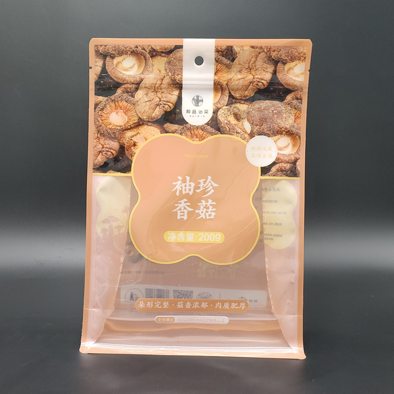 八边封香菇包装袋 菌菇干货类食品自立袋曲奇饼干包装袋复合材质