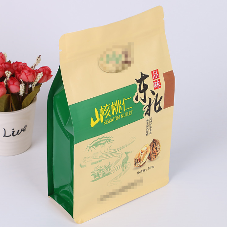 八边封山核桃零食袋 食品级牛皮纸包装袋自封袋 免费设计logo